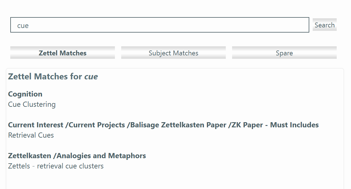 Search results for "cue retrieval"